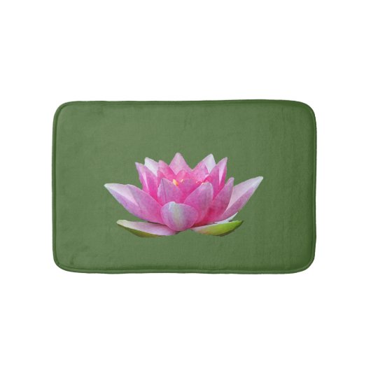 Water Lily Lotus Flower Bath Mats Badmat (Voorkant)