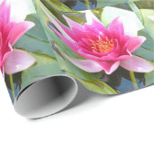 Water Lily Lotus Flower Cadeaupapier (Rol Hoek)