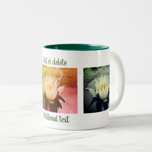 Water Lily Lotus Flower Personalized Tweekleurige Koffiemok (Voorkant rechts)