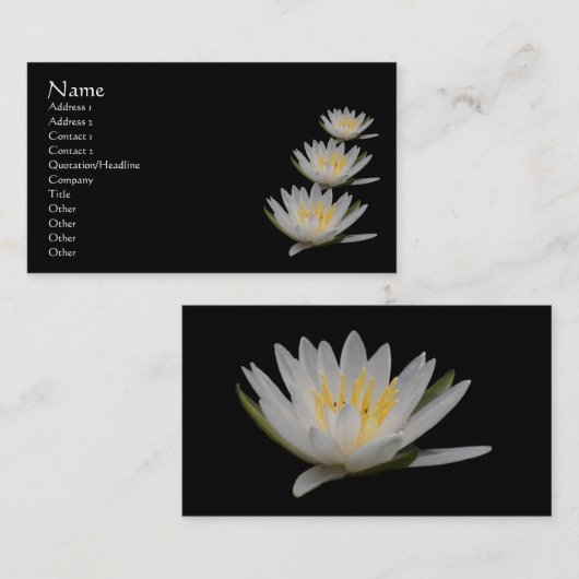 Water Lily Lotus Flower Visitekaartje (Voorkant / Achterkant)