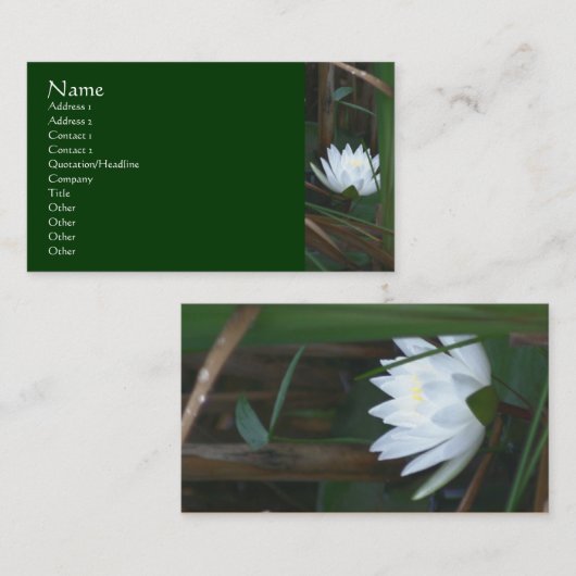 Water Lily Lotus Flower Visitekaartje (Voorkant / Achterkant)