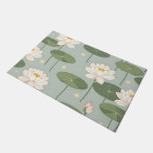 Water Lily Lotus Pond Pattern Deurmat (Schuin)