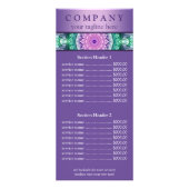 Water Lily mandala prijslijst menu (Voorkant)