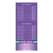 Water Lily mandala prijslijst menu (Achterkant)