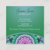 Water Lily Mandala Vierkante Visitekaartje (Achterkant)