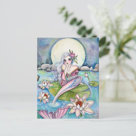 Water Lily Mermaid - Briefkaart (Staand voorkant)