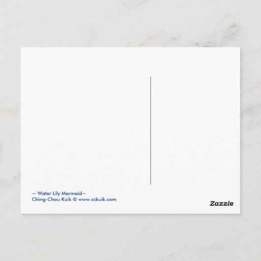 Water Lily Mermaid - Briefkaart (Achterkant)