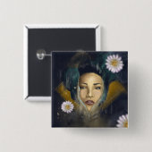 Water Lily Mermaid Pin Vierkante Button 5,1 Cm (Voorkant /achterkant)