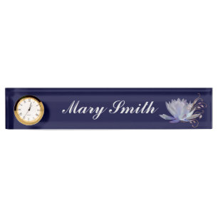 Water Lily met decoratieve wervelingen Naambordje