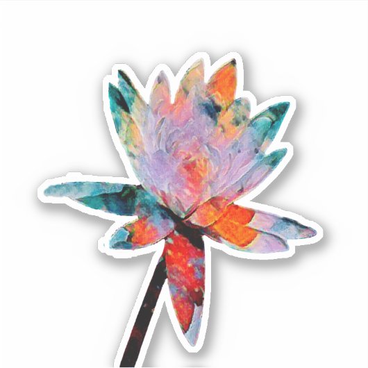 Water Lily met Magische Kleuren Sticker (Voorkant)