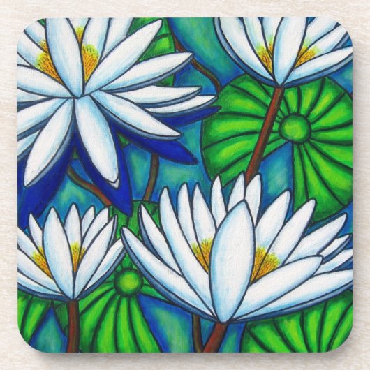 Water Lily Onderzetters - Verpakking van 6 (Voorkant)