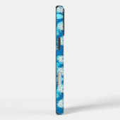 Water Lily patroon, turquoise, blauw en wit Case-Mate iPhone Case (Achterkant / Rechts)