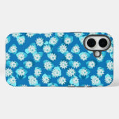 Water Lily patroon, turquoise, blauw en wit Case-Mate iPhone Case (Achterkant (horizontaal))