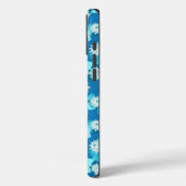 Water Lily patroon, turquoise, blauw en wit Case-Mate iPhone Case (Achterkant / Links)