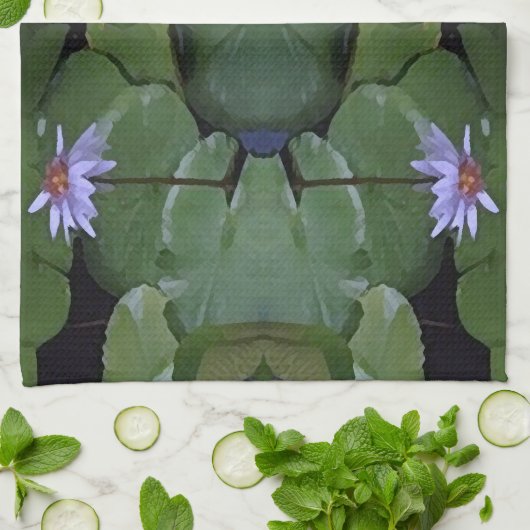 Water Lily Pattern Theedoek (Gevouwen)