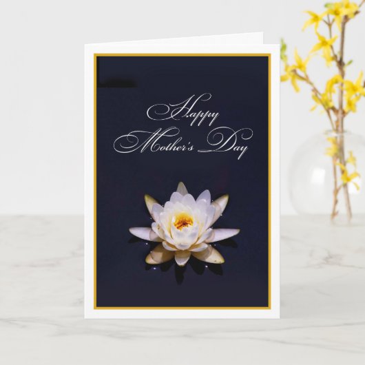 Water Lily personaliseert Moederdag Kaart (Gele Bloem)