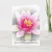 Water Lily Personalized 65th Wedding Jubileum Kaart (Voorkant)