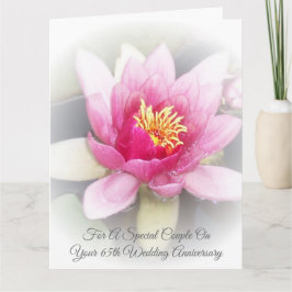 Water Lily Personalized 65th Wedding Jubileum Kaart
