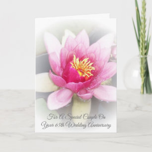 Water Lily Personalized 65th Wedding Jubileum Kaart