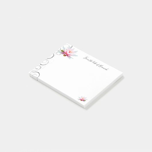 Water Lily Personalized Post-It Notes (Schuin)