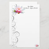 Water Lily Personalized Stationery Briefpapier (Voorkant / Achterkant)