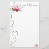 Water Lily Personalized Stationery Briefpapier (Voorkant)