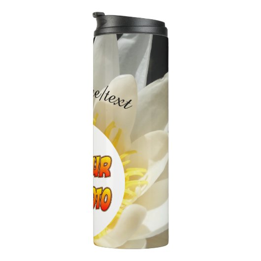 Water Lily Photo Tumbler Thermosbeker (Geroteerd rechts)
