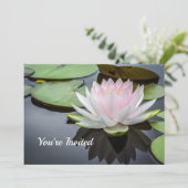 Water Lily Pink Floral Foto Vrijgezellenfeest Kaart (Staand voorkant)