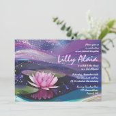 Water Lily Pond Bat Mitzvah Uitnodiging (Staand voorkant)