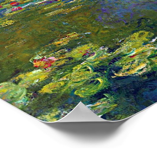 Water Lily Pond bij Giverny, Claude Monet Poster (Hoek)