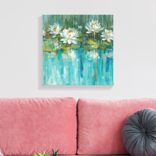 Water Lily Pond Canvas Afdruk (Insitu (Woonkamer))