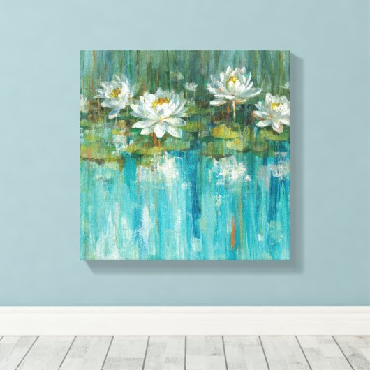 Water Lily Pond Canvas Afdruk (Insitu (Houten vloer))