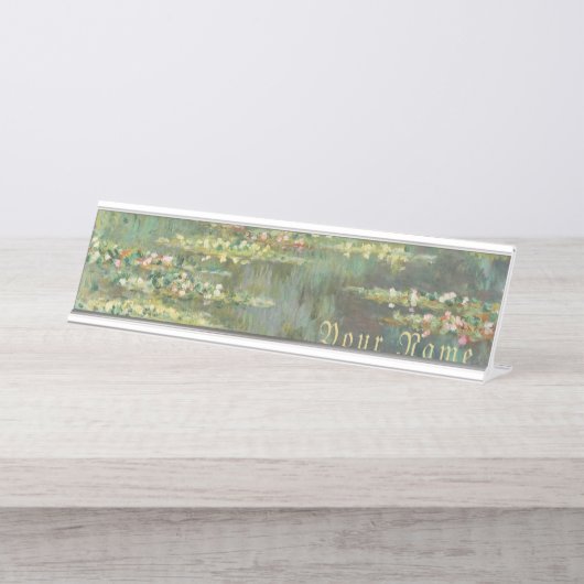 Water Lily Pond Claude Monet Bureau Naambordje (Voorkant)