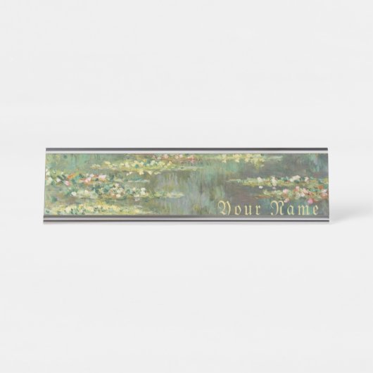 Water Lily Pond Claude Monet Bureau Naambordje (Voorkant)