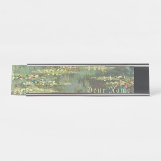 Water Lily Pond Claude Monet Bureau Naambordje (Voorkant)
