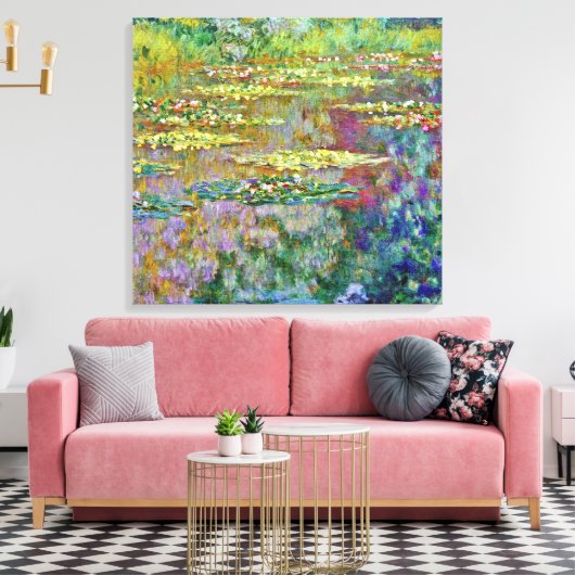 Water Lily Pond Fine Art Canvas Afdruk (Insitu (Woonkamer))