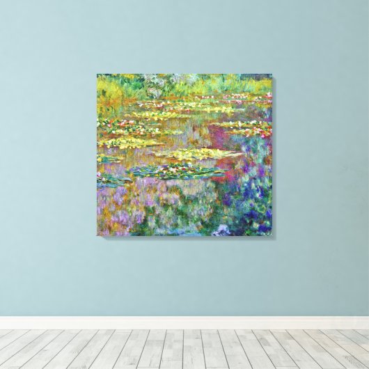 Water Lily Pond Fine Art Canvas Afdruk (Insitu (Houten vloer))
