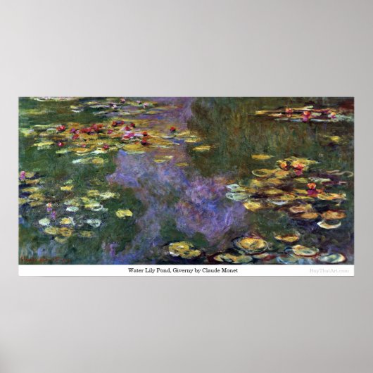 Water Lily Pond, Giverny van Claude Monet Poster (Voorkant)