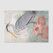 Water Lily Pond Grey Heron  ontkoppelingskunst Tissuepapier (Voorkant)