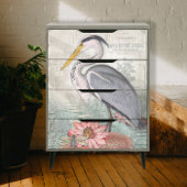 Water Lily Pond Grey Heron ontkoppelingskunst Tissuepapier