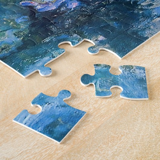 Water Lily Pond in Blue Claude Monet Fine Art Legpuzzel (Zijkant)