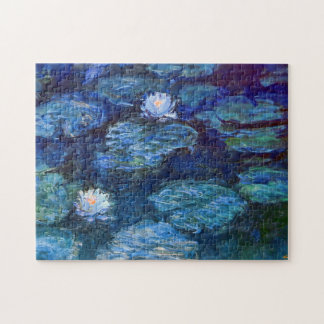 Water Lily Pond in Blue Claude Monet Fine Art Legpuzzel
