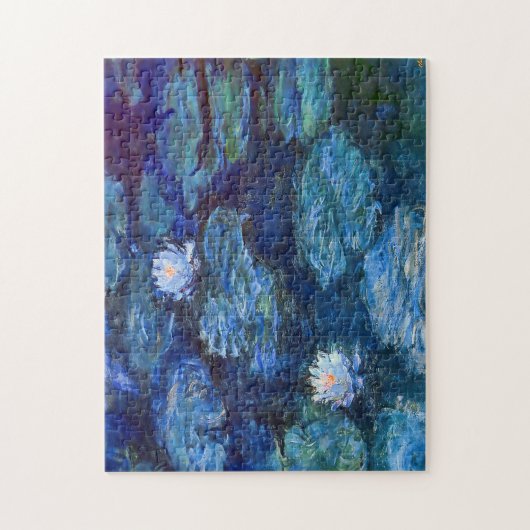 Water Lily Pond in Blue Claude Monet Fine Art Legpuzzel (Verticaal)