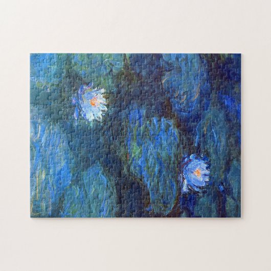 Water Lily Pond in Blue Claude Monet Fine Art Legpuzzel (Horizontaal)