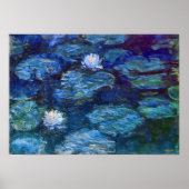 Water Lily Pond in Blue van Claude Monet Fine Art Poster (Voorkant)