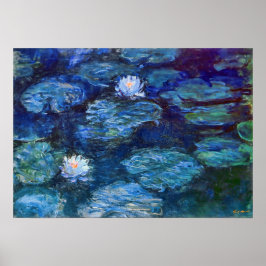Water Lily Pond in Blue van Claude Monet Fine Art Poster