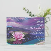 Water Lily Pond Jewish Baby Naming Invitation Kaart (Staand voorkant)