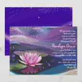 Water Lily Pond Jewish Baby Naming Invitation Kaart (Voorkant / Achterkant)