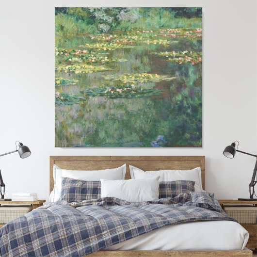 Water Lily Pond Monet 1904 Canvas Afdruk (Insitu (Slaapkamer))