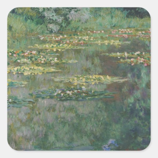 Water Lily Pond Monet 1904 Vierkante Sticker (Voorkant)